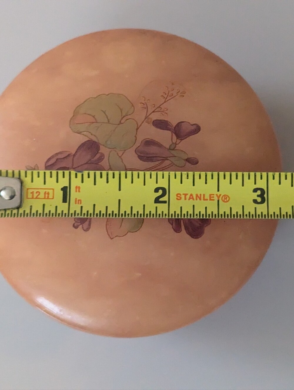 Vintage Genuine Alabaster Round Hinged Trinket Box "Lefton" Made In Italy. 3.5" - Picture 16 of 16